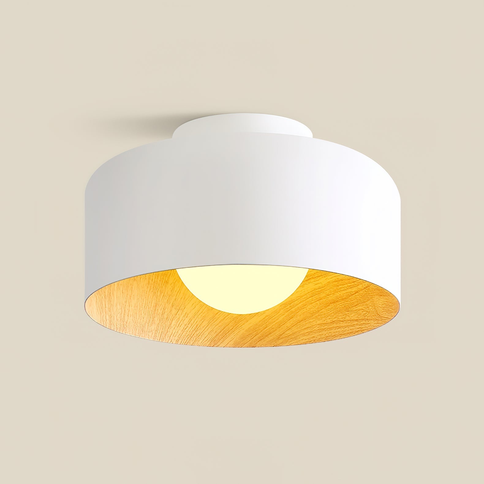 Clairbrook Wood Round Flush Mount Ceiling Light