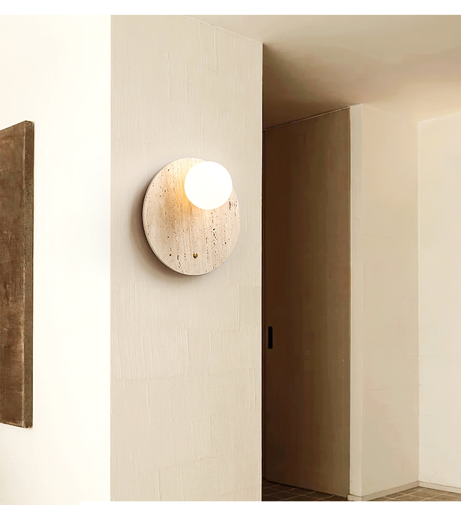 Syloryra Minimalist Travertine Wall Light - Neutral Decor
