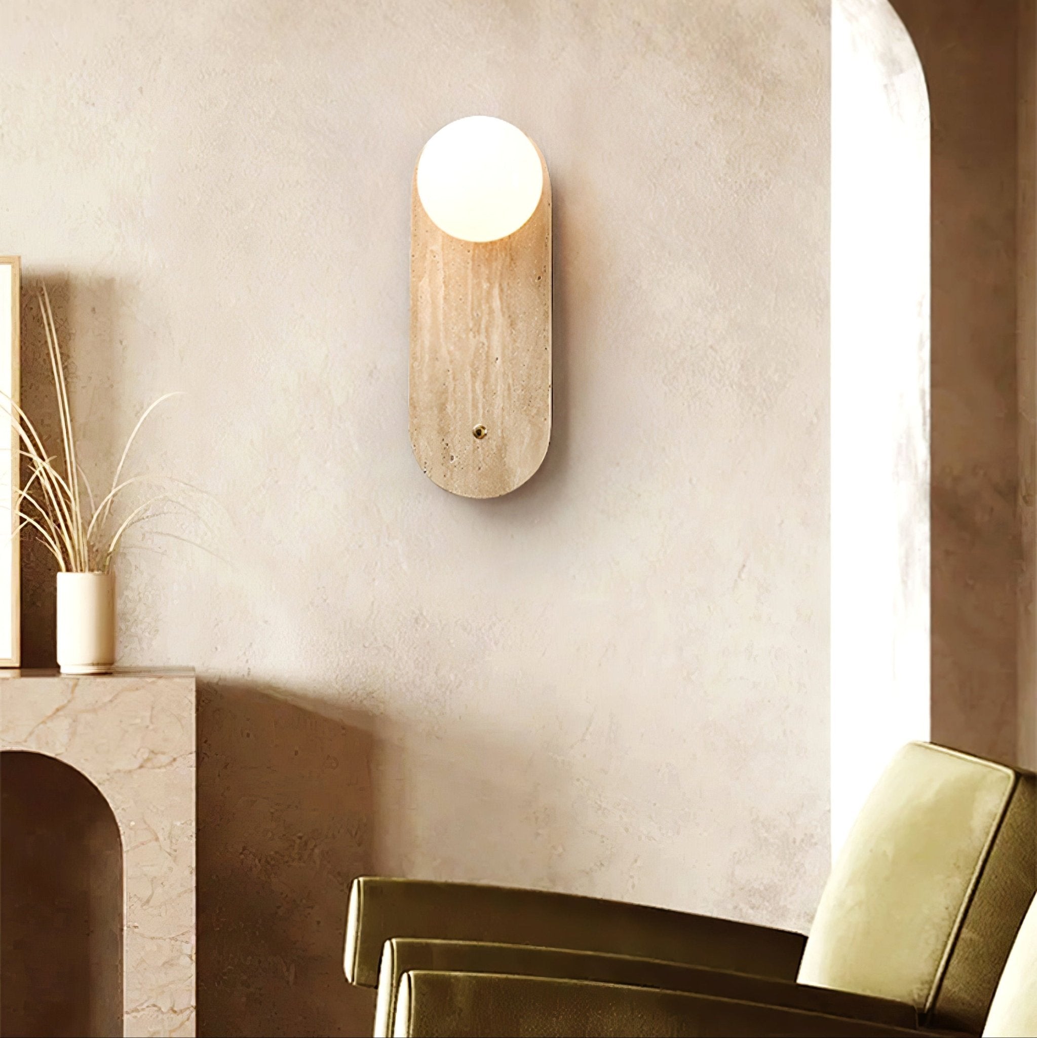 Syloryra Minimalist Travertine Wall Light