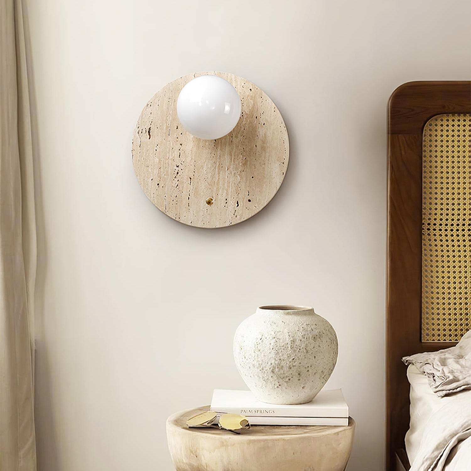 Syloryra Minimalist Travertine Wall Light - Neutral Decor
