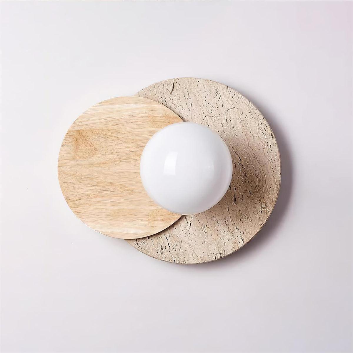 Zelirir Dual-Disc Travertine Wall Light