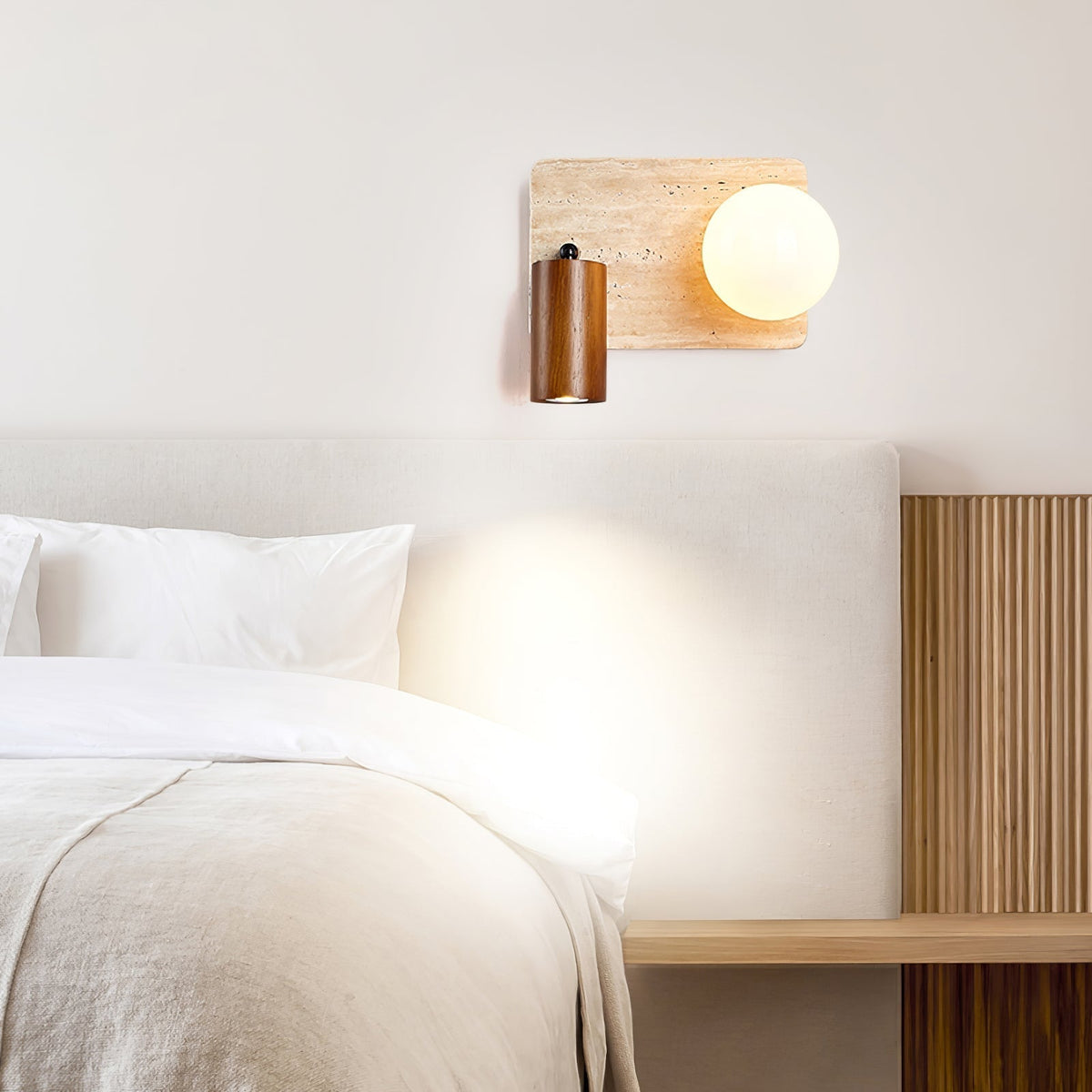 Armara Travertine Disc Wall Light