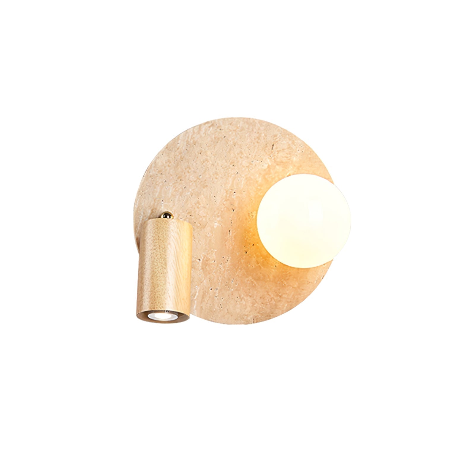 Armara Travertine Disc Wall Light - Neutral Decor