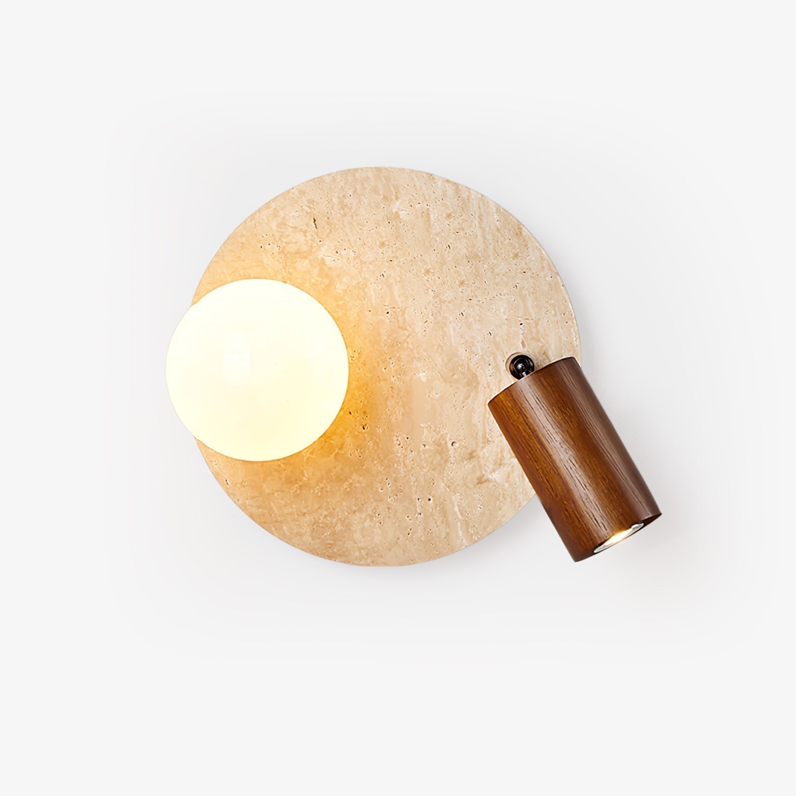 Armara Travertine Disc Wall Light - Neutral Decor