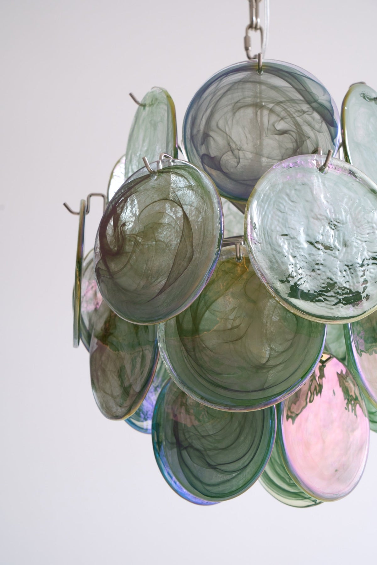 Teriinelle Chandelier Multicolor Murano Disc Layered Artistic