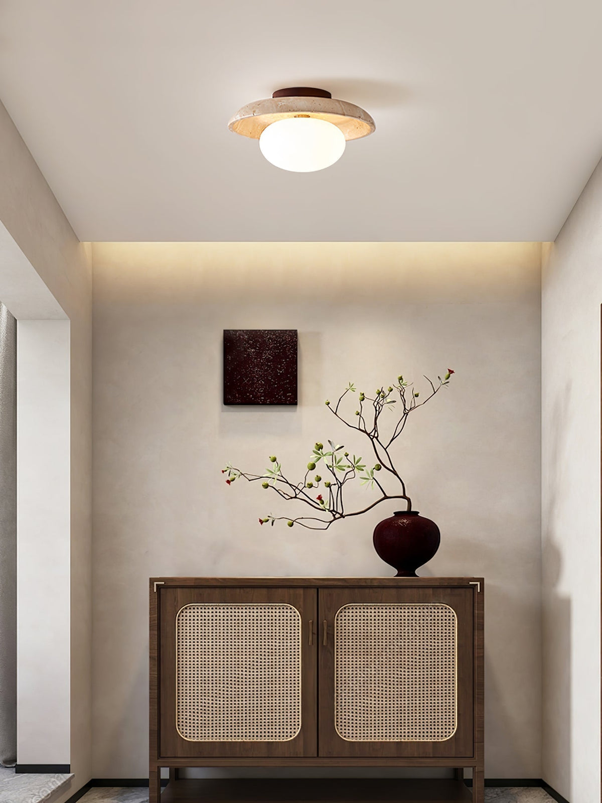 Tavaiella Minimalist Travertine Ceiling Light