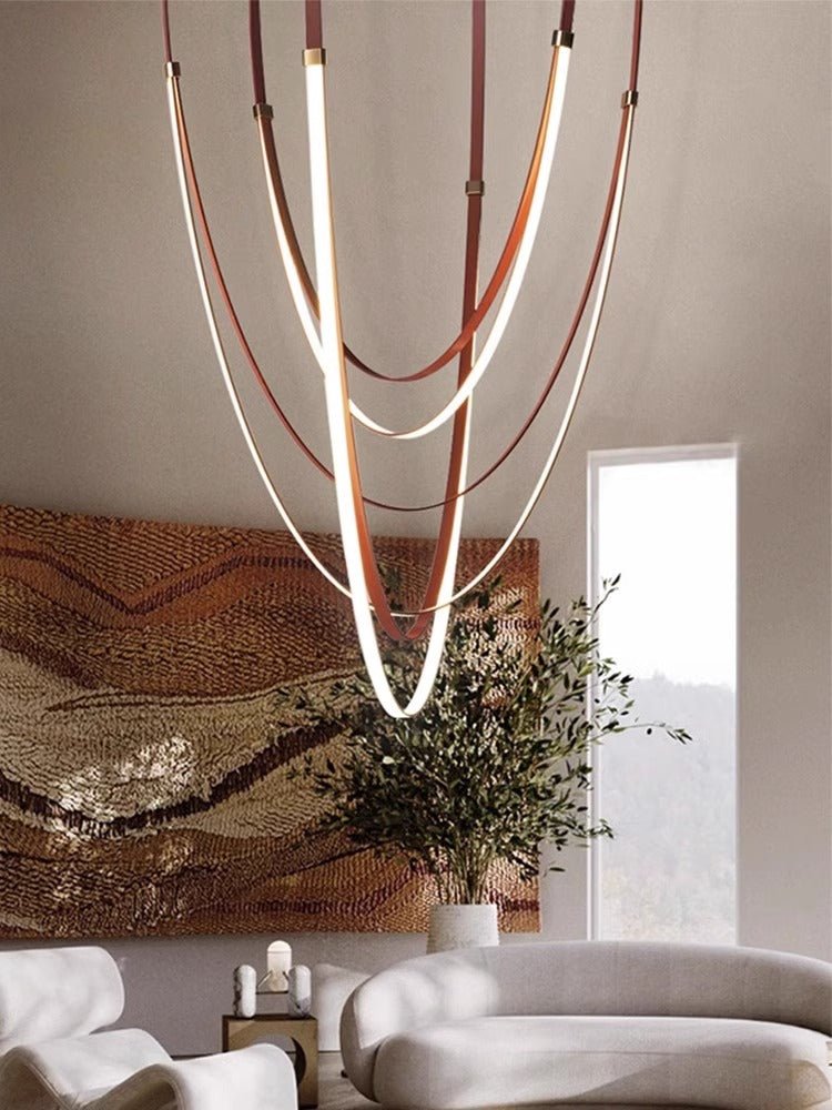 Odin Parabola Decorative Leather Silicone Strap Chandelier