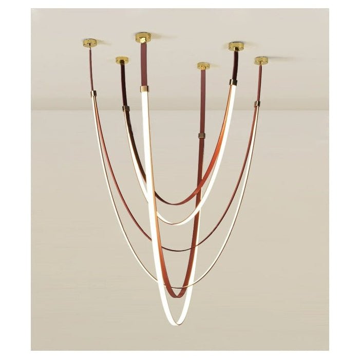 Odin Parabola Decorative Leather Silicone Strap Chandelier