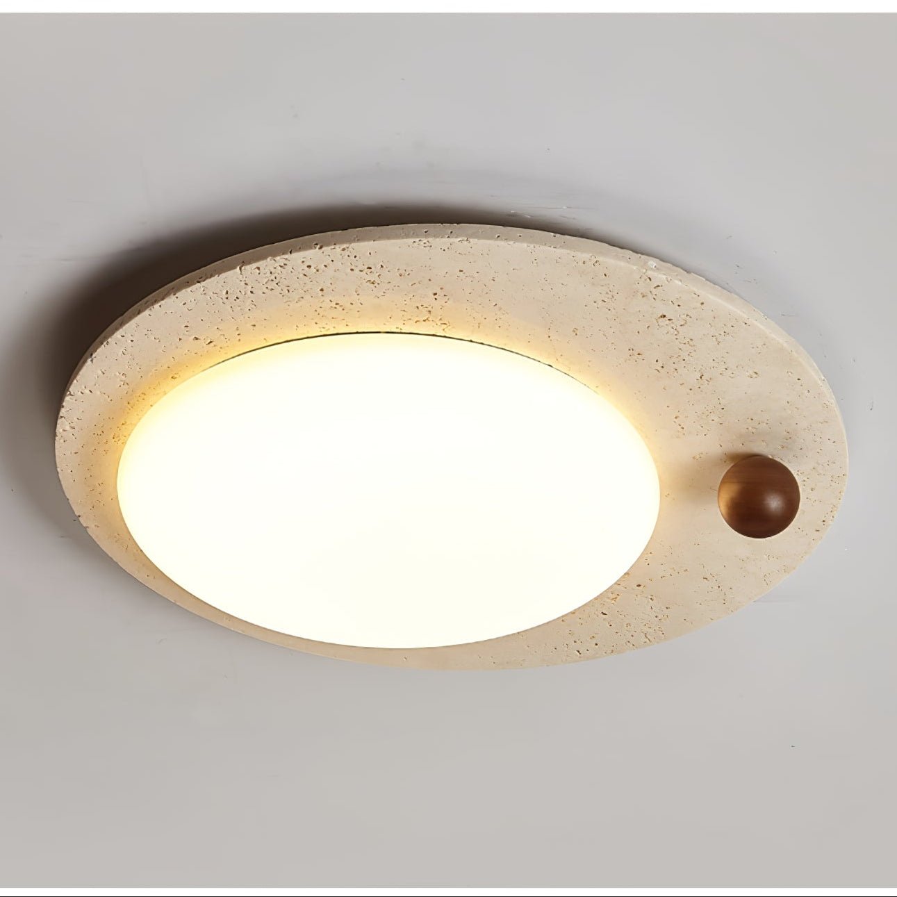 Aeolian Circular Travertine Ceiling Light