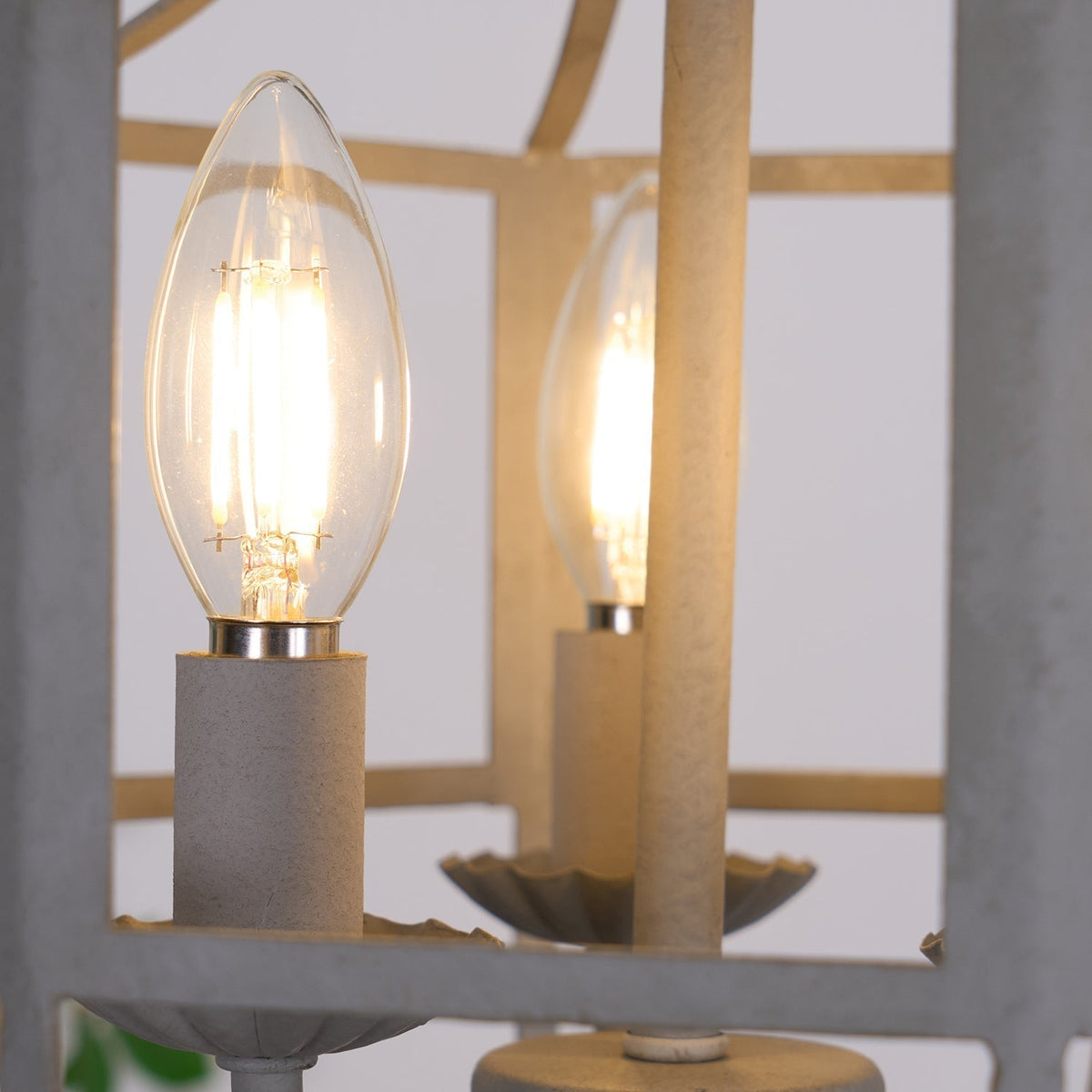 Soraaine Chandelier Retro Cage Grey Candle