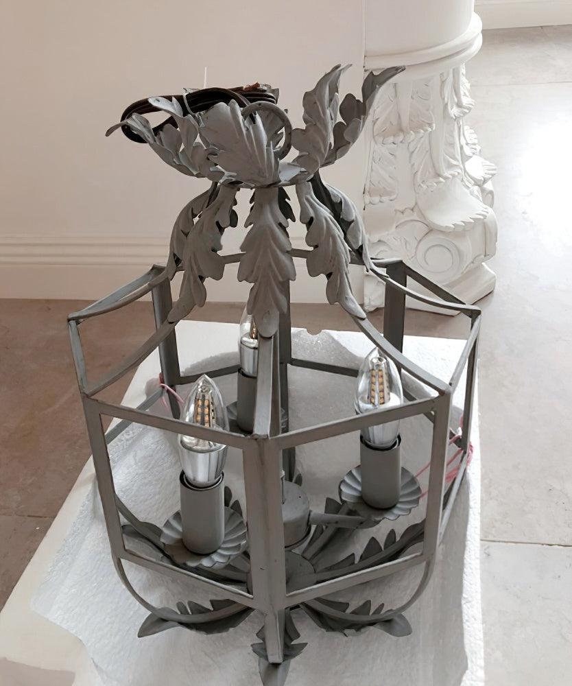 Soraaine Chandelier Retro Cage Grey Candle
