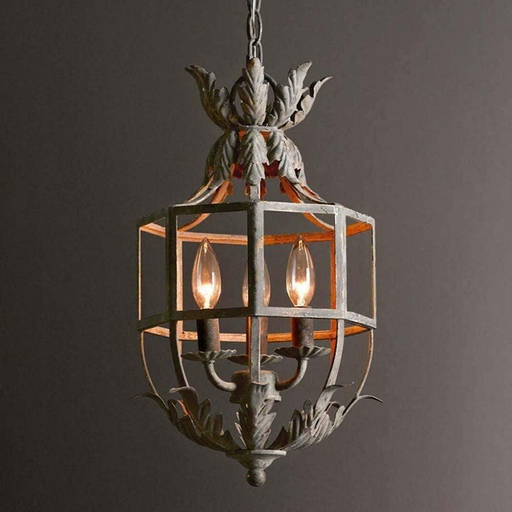 Soraaine Chandelier Retro Cage Grey Candle