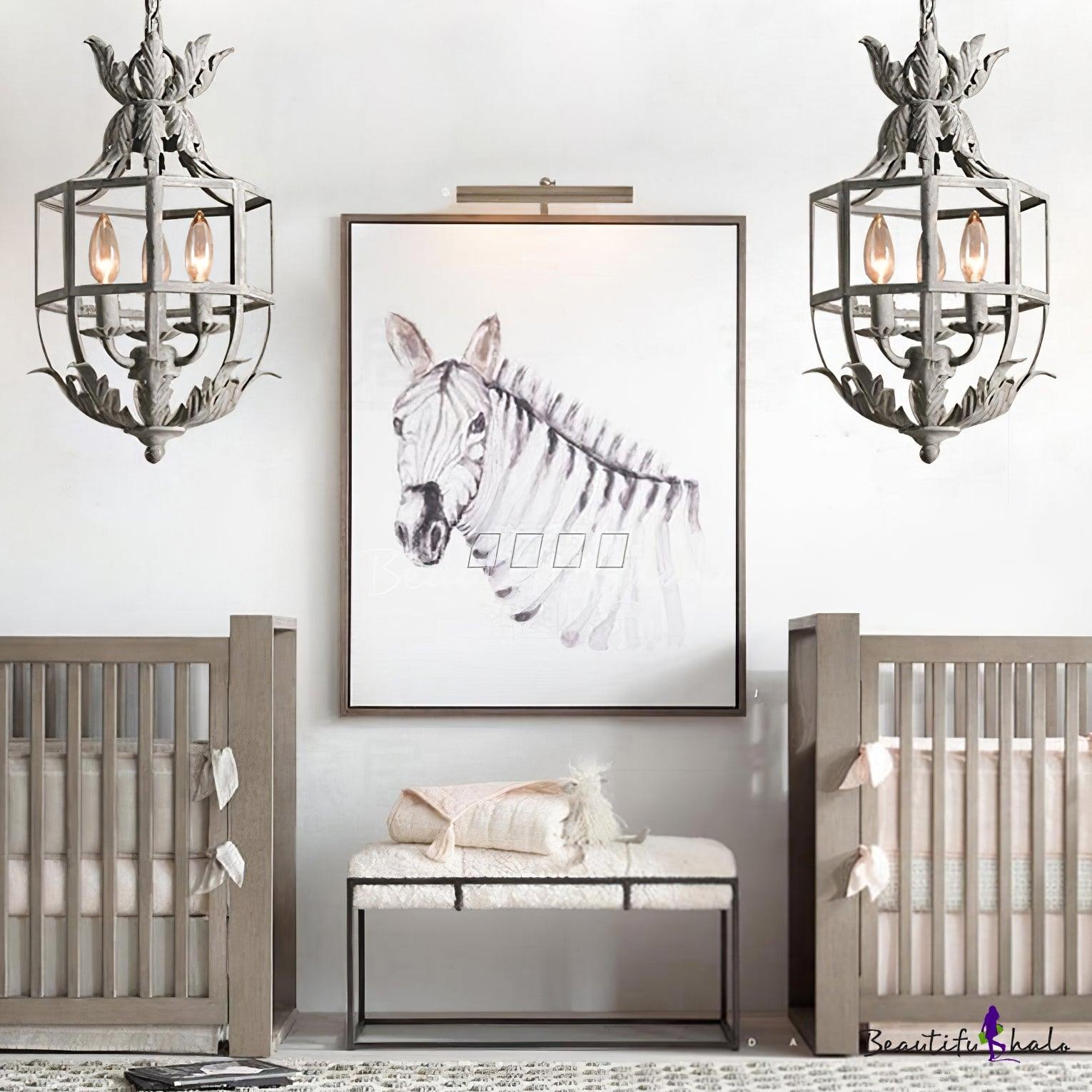 Soraaine Chandelier Retro Cage Grey Candle