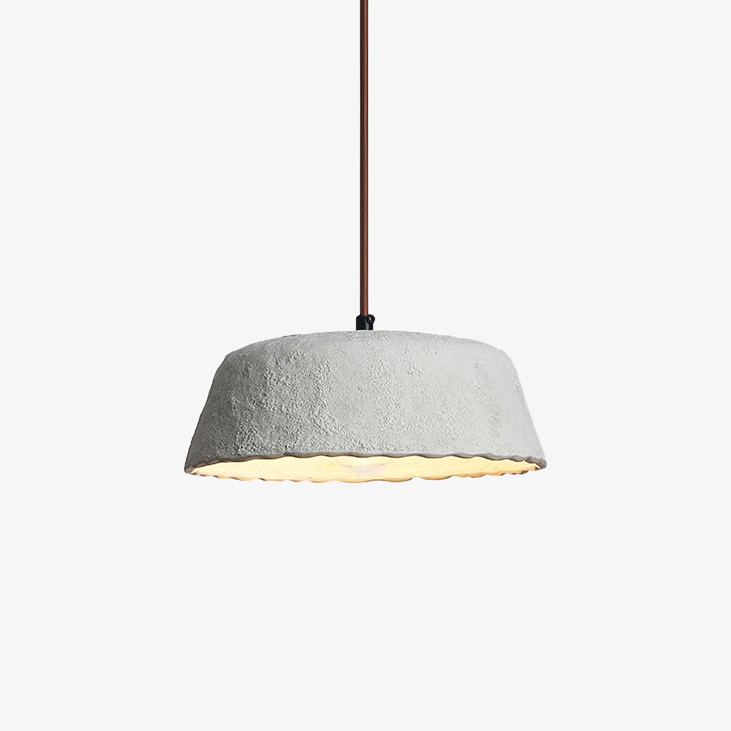 Stone Contemporary Wood Pendant Lamp