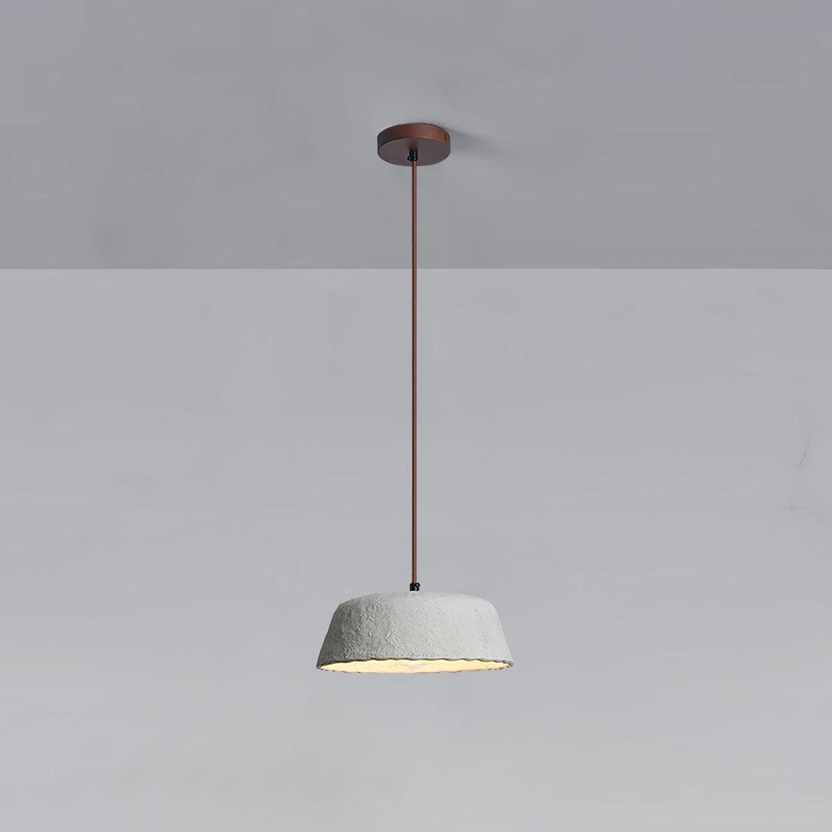 Stone Contemporary Wood Pendant Lamp