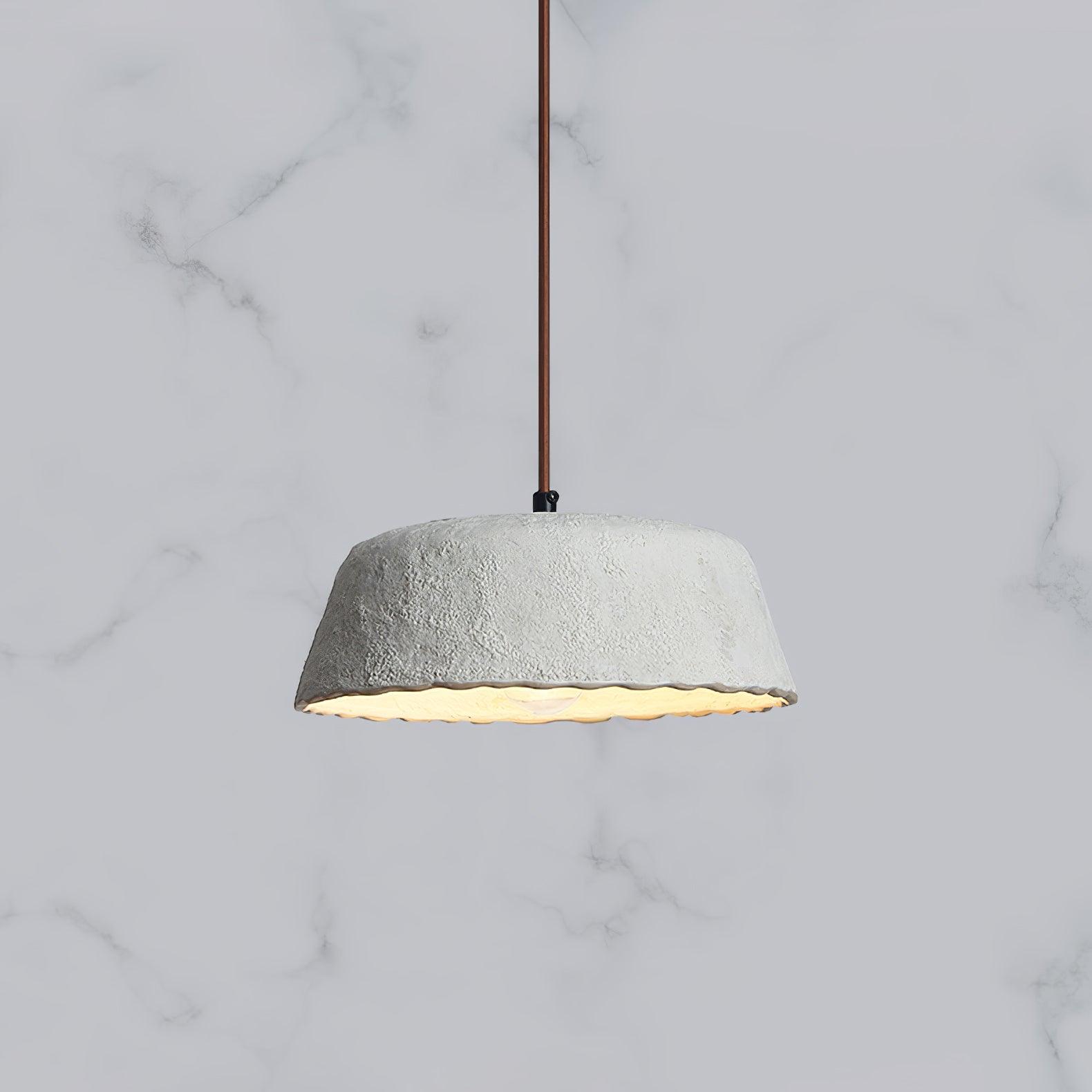 Stone Contemporary Wood Pendant Lamp