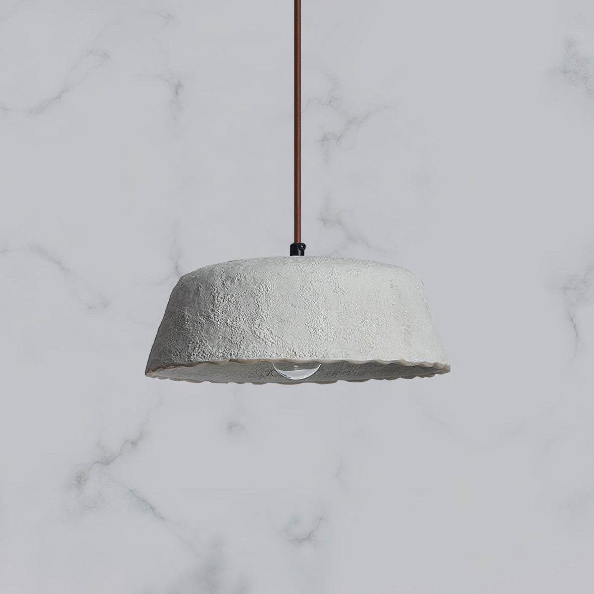 Stone Contemporary Wood Pendant Lamp