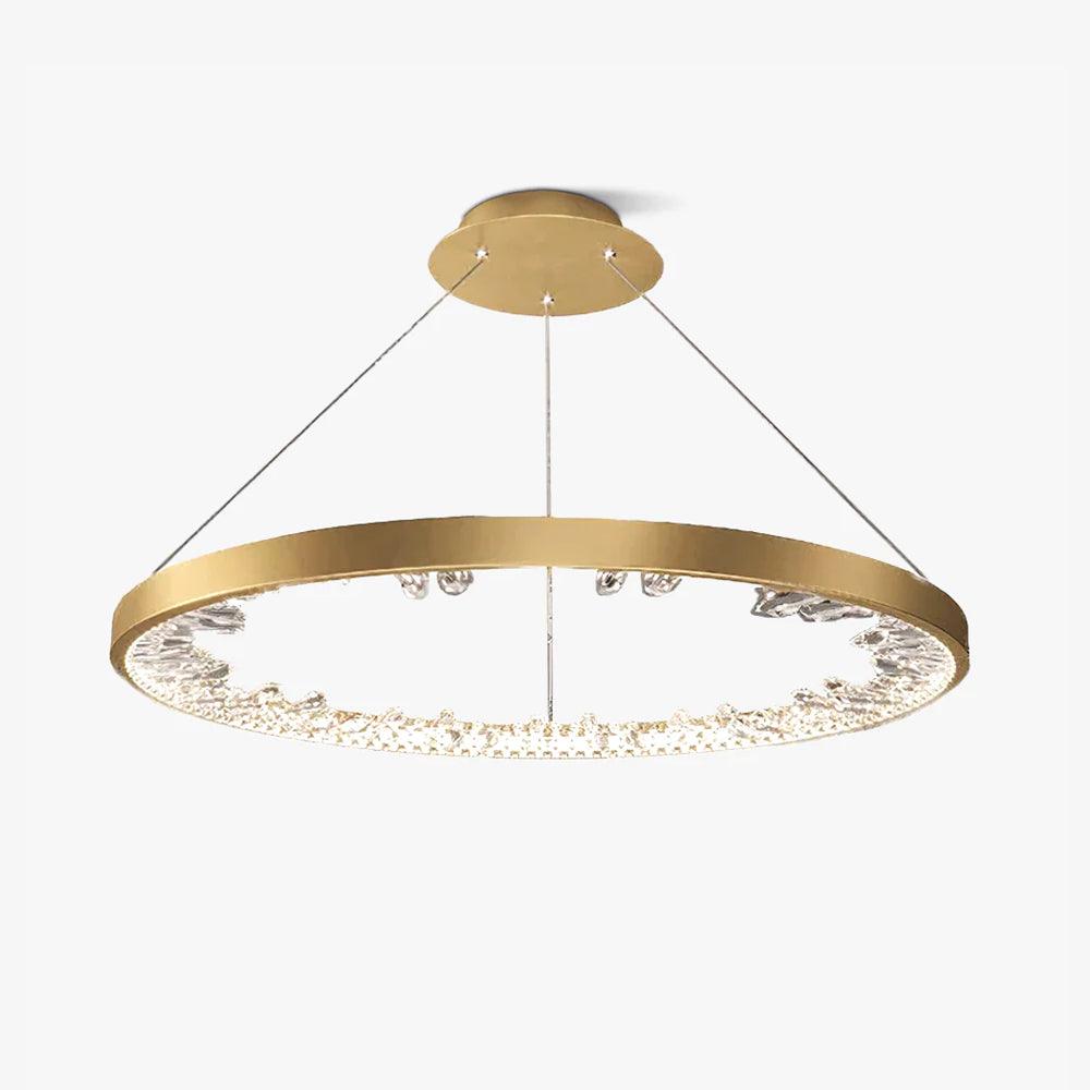 Lustra Chandelier Circle Crystal Gold Ring Elegant - Neutral Decor