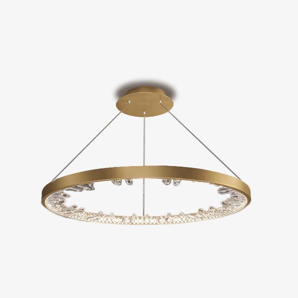 Lustra Chandelier Circle Crystal Gold Ring Elegant - Neutral Decor