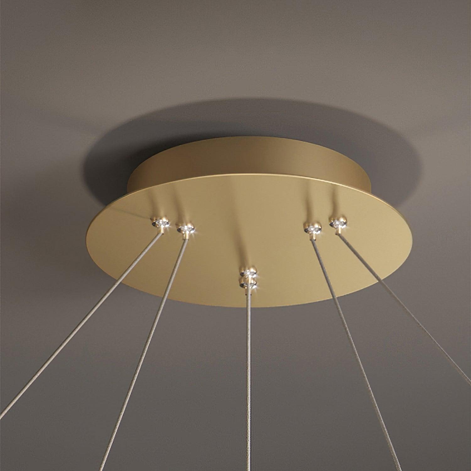 Lustra Chandelier Circle Crystal Gold Ring Elegant - Neutral Decor