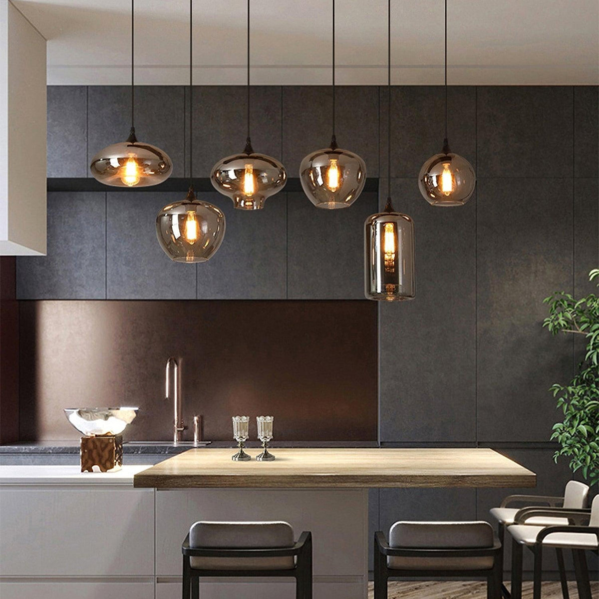 Talis Glass Industrial Chic Pendant Light