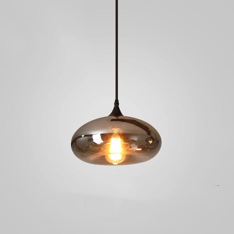 Gabrielle Minimalist Bottle Glass Pendant Light Smoke Gray