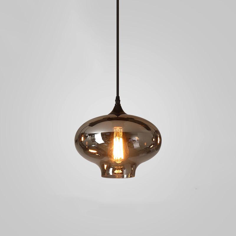 Gabrielle Minimalist Bottle Glass Pendant Light Smoke Gray