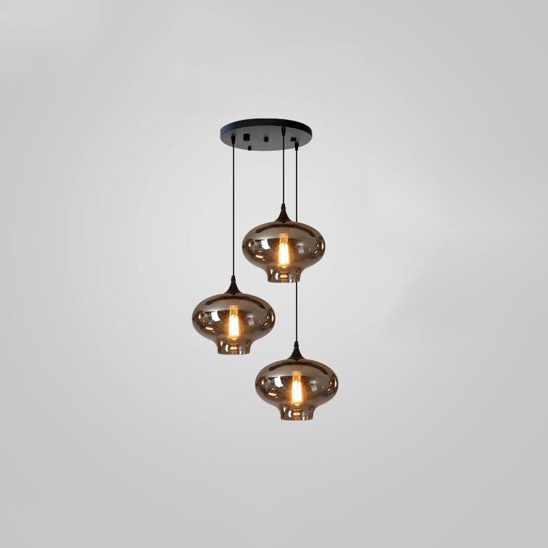 Tevely Glass Industrial Chic Pendant Light