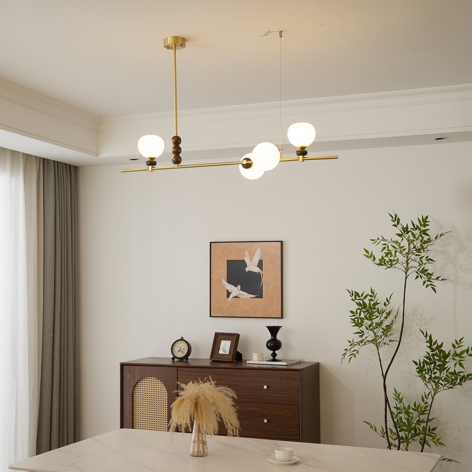 Sylivia Wood Vintage Pendant Light