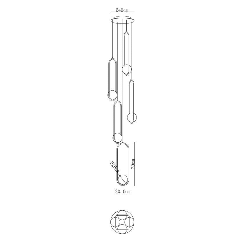 Cyvora Modern Minimalist Combination Glass Chandelier