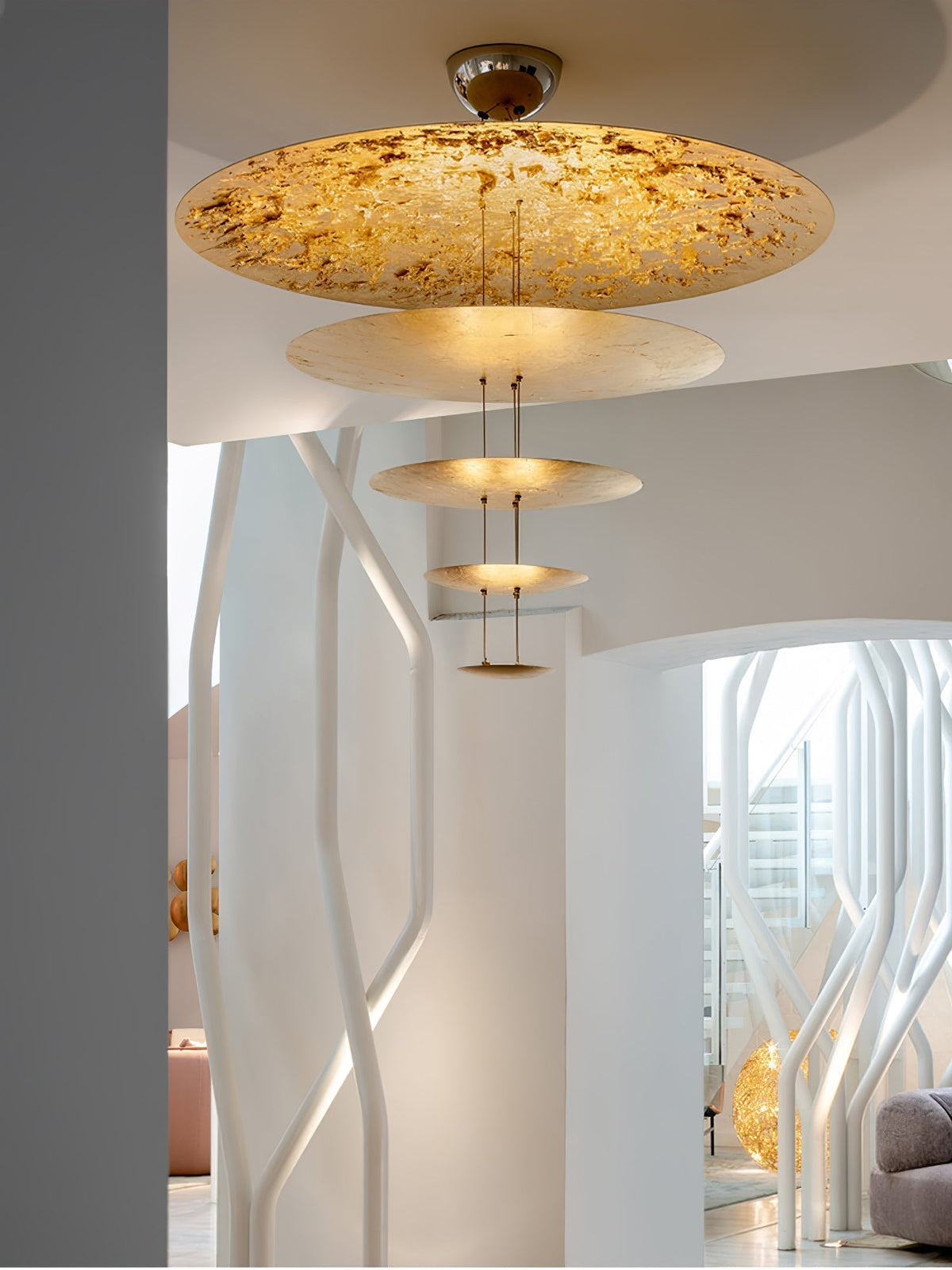 Phelion Layered Gold Foil Pendant Light