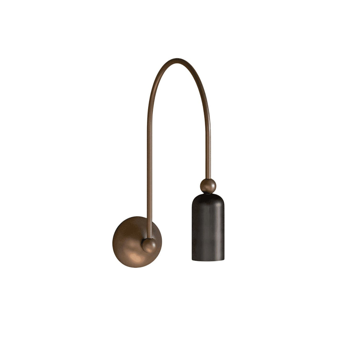 Vortigaud Curved Bronze Black Wall Light