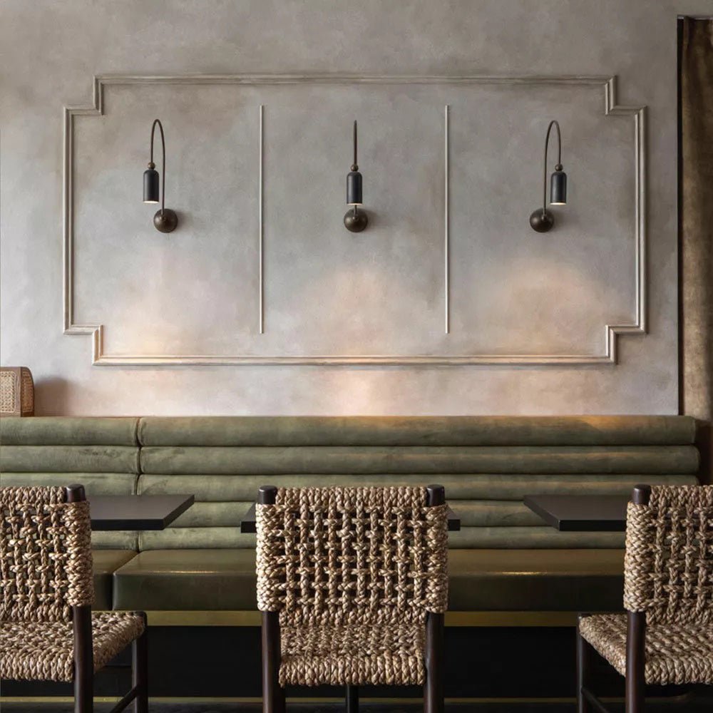 Vortigaud Curved Bronze Black Wall Light