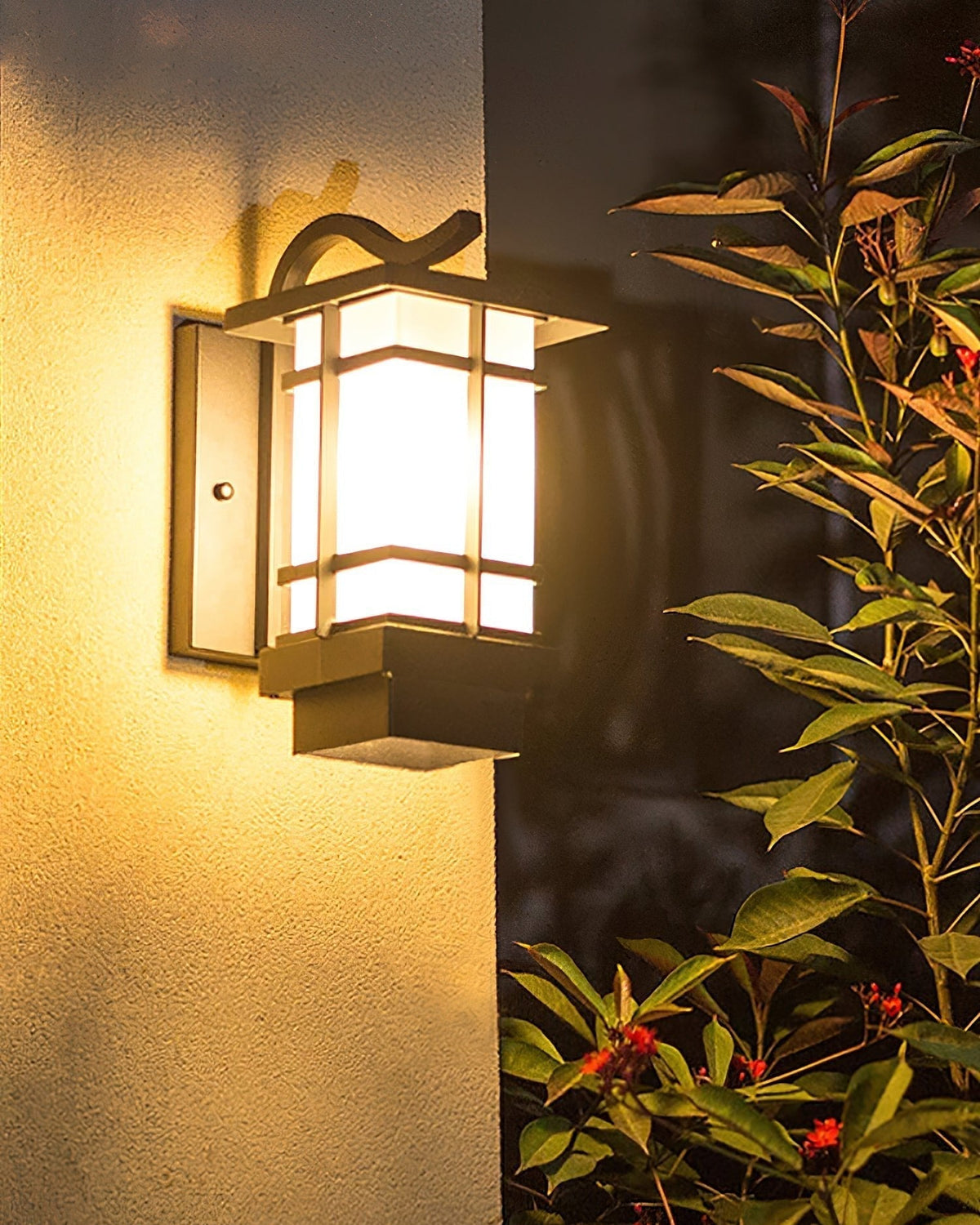 Madison Unique Glass Lantern Outdoor Wall Lamp