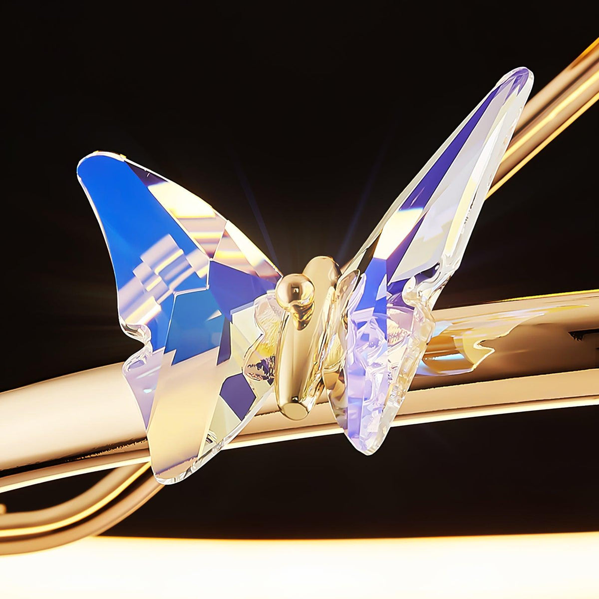 Cyrelel Ceiling Lamp Magic Butterfly Crystal Accents LED Ring