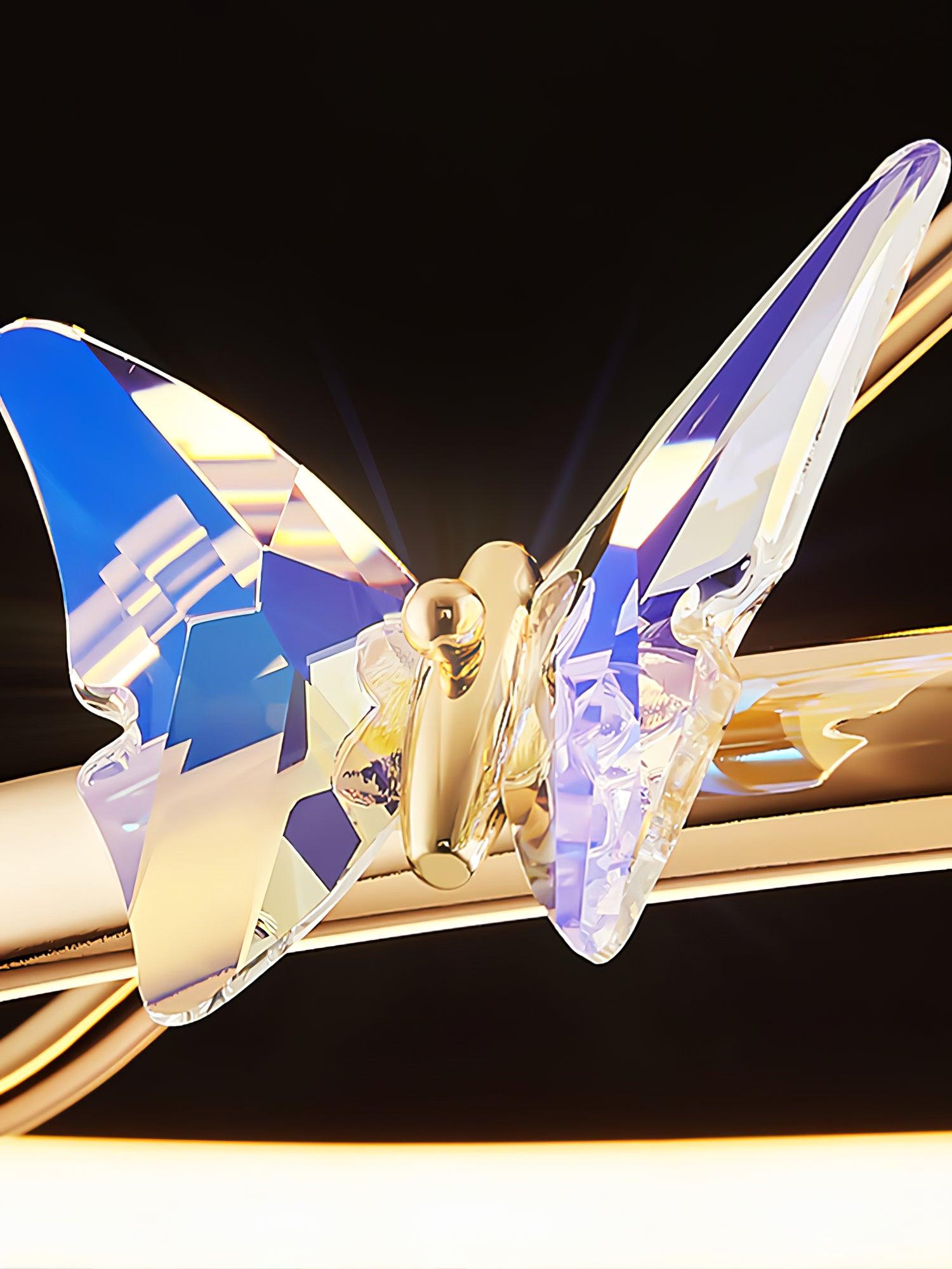 Cyrelel Ceiling Lamp Magic Butterfly Crystal Accents LED Ring