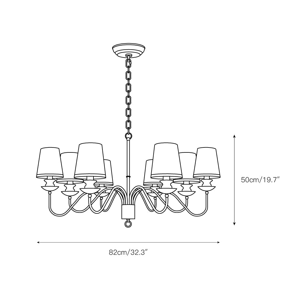 Imiryra Postmodern Luxury Brass Fabric Chandelier