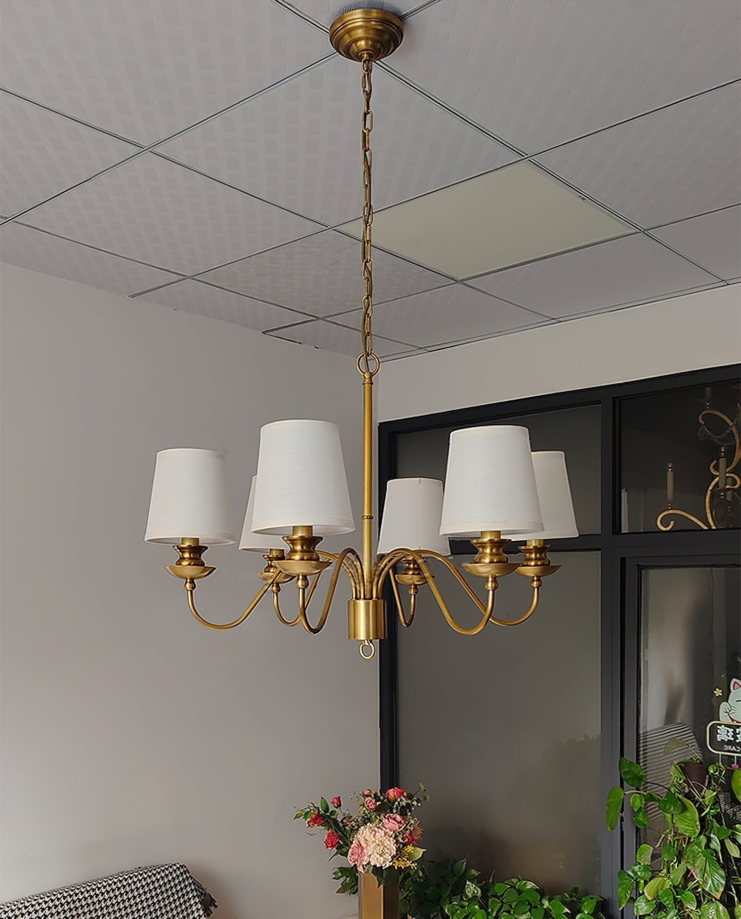 Imiryra Postmodern Luxury Brass Fabric Chandelier
