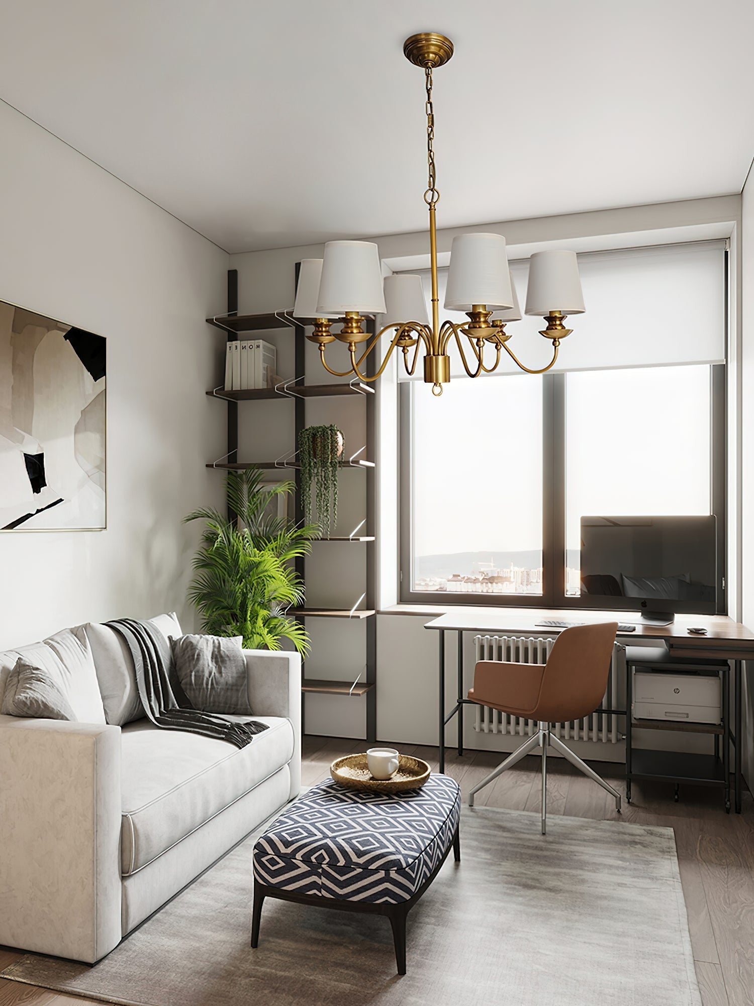 Imiryra Postmodern Luxury Brass Fabric Chandelier - Neutral Decor