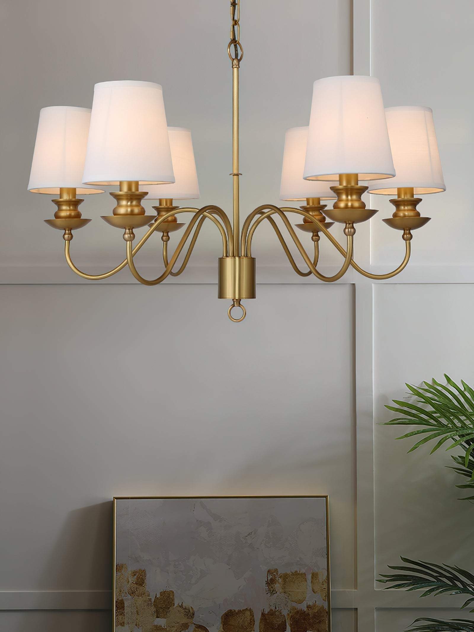 Imiryra Postmodern Luxury Brass Fabric Chandelier