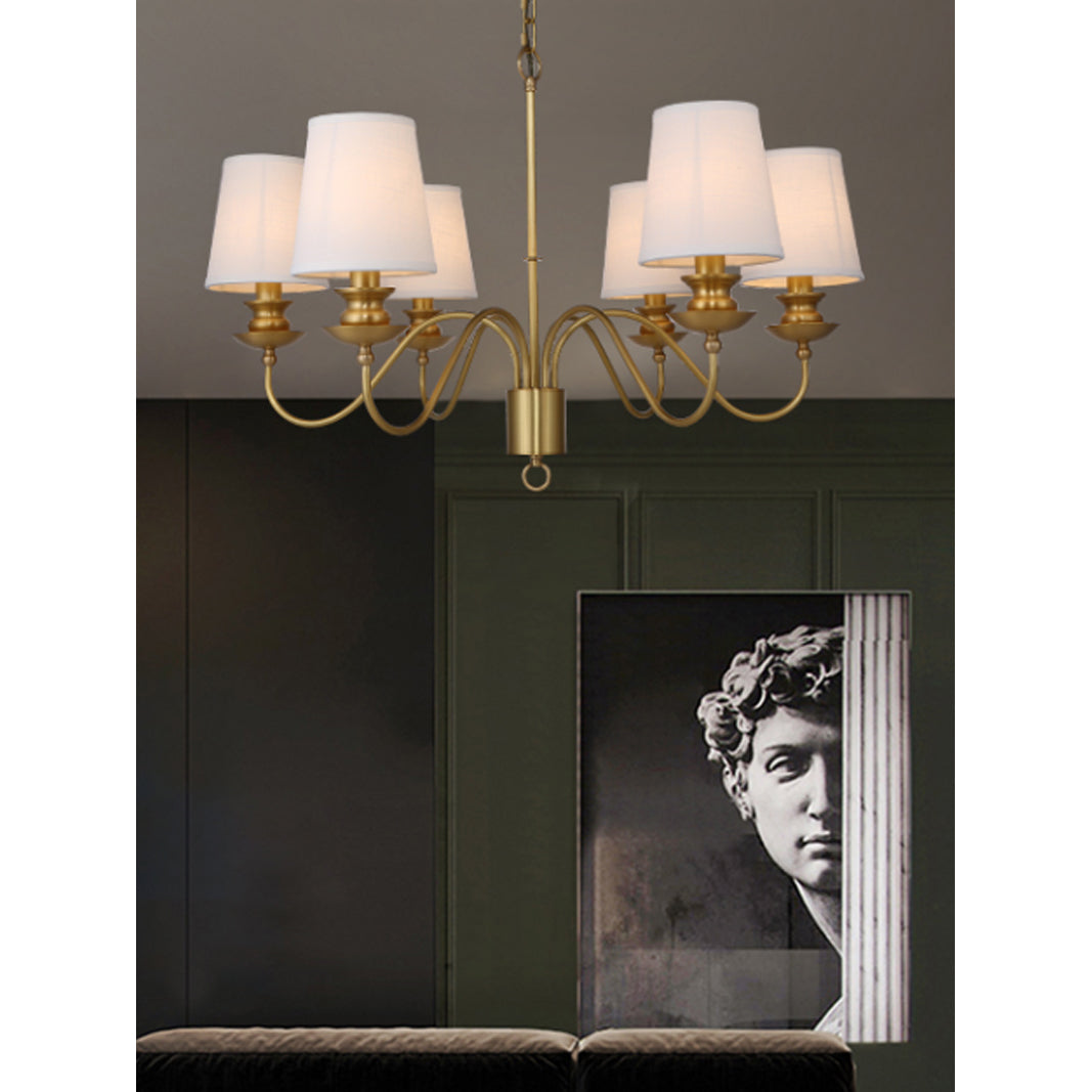 Imiryra Postmodern Luxury Brass Fabric Chandelier - Neutral Decor