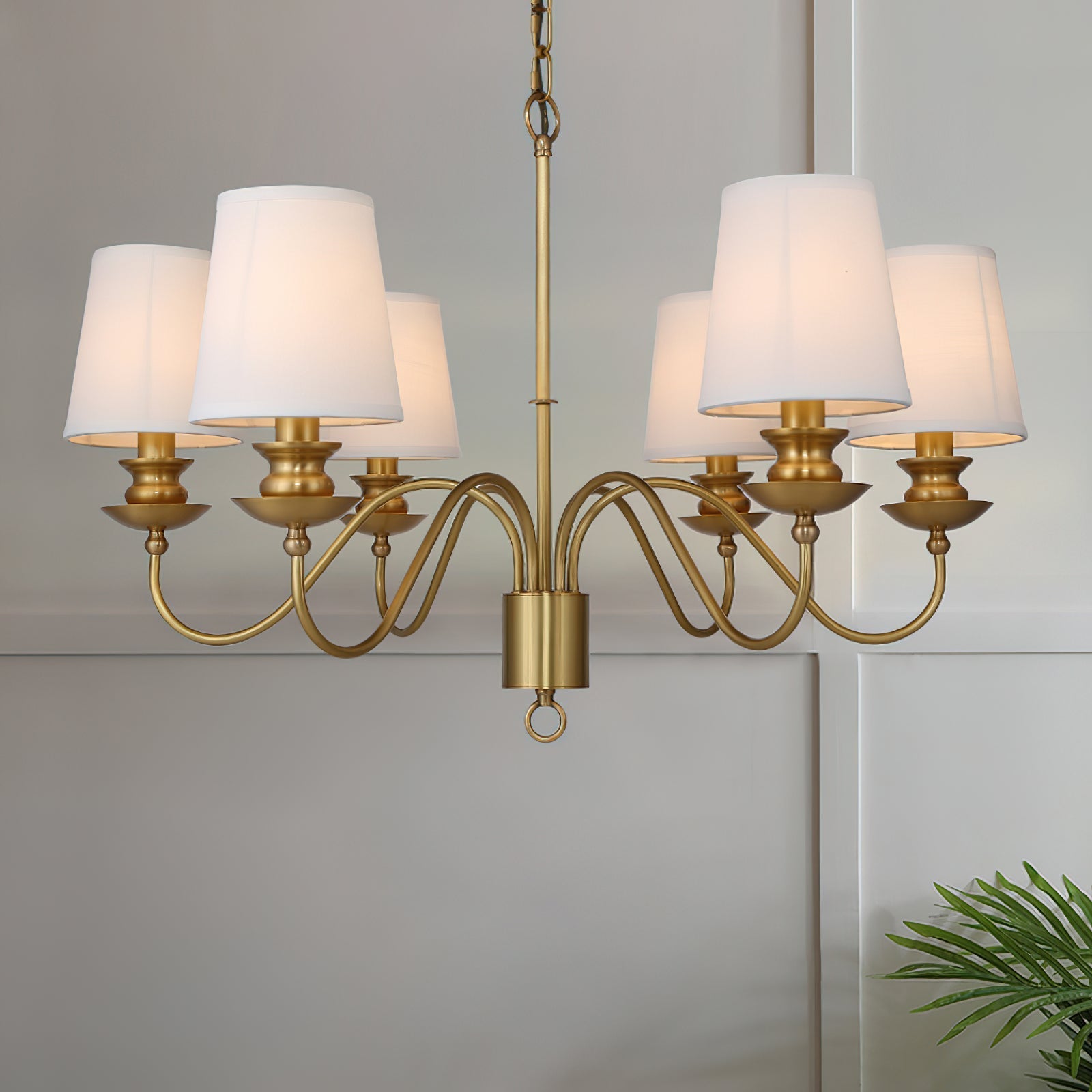 Imiryra Postmodern Luxury Brass Fabric Chandelier