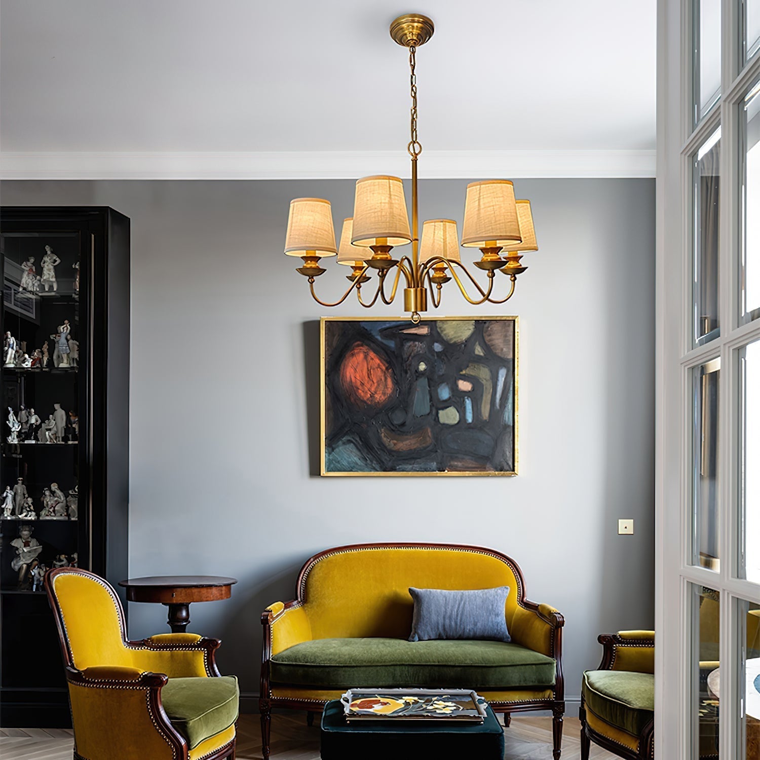 Imiryra Postmodern Luxury Brass Fabric Chandelier