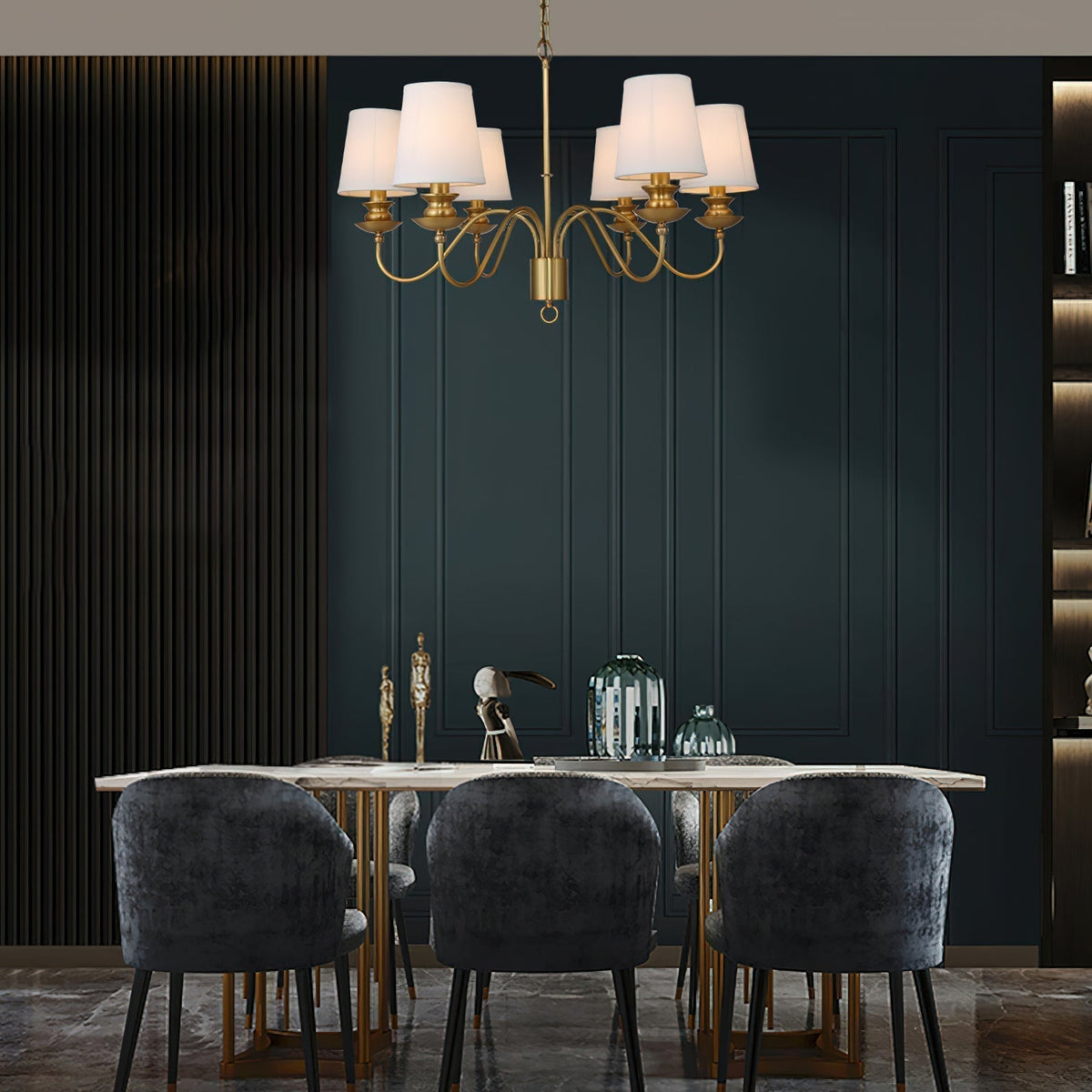 Imiryra Postmodern Luxury Brass Fabric Chandelier