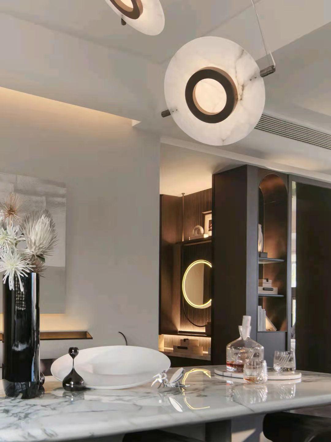Imirila Disc Shaped Glass Pendant Light