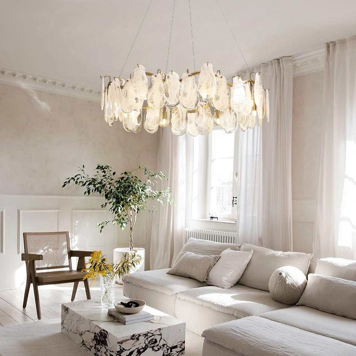 Veliselle Chandelier Cloud Glass Panels