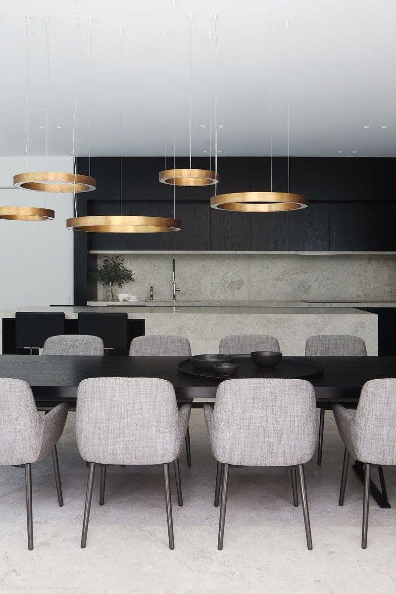 Dexlin Pendant Light LED Ring Gold Modern 3-Ring