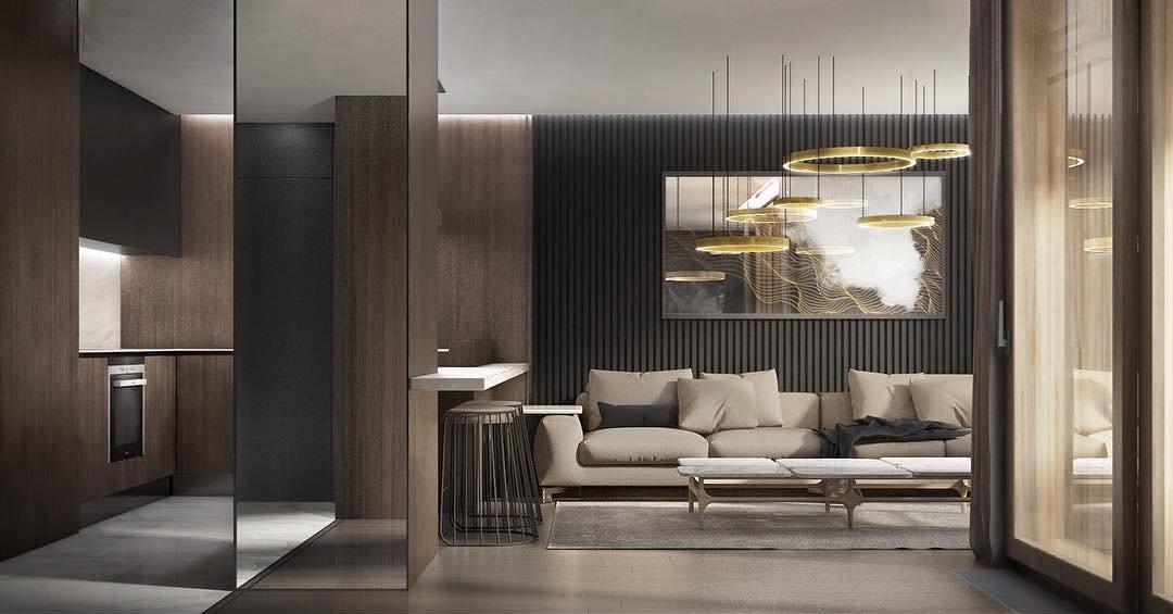 Dexlin Pendant Light LED Ring Gold Modern 3-Ring