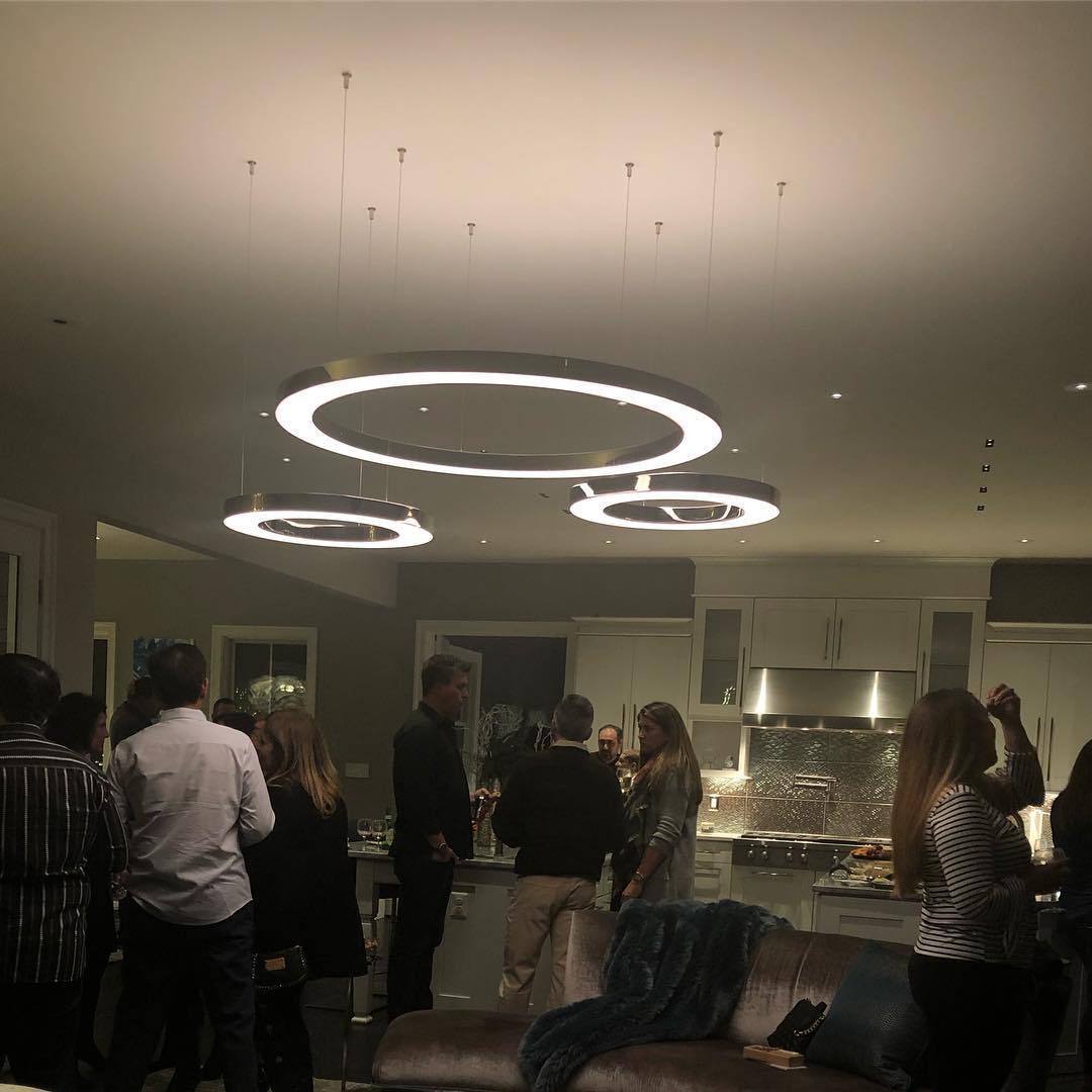 Dexlin Pendant Light LED Ring Gold Modern 3-Ring