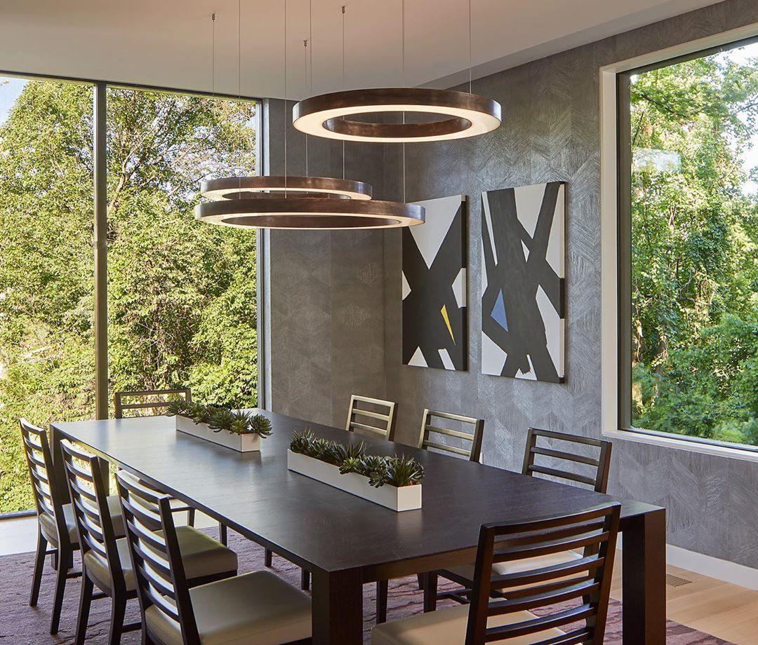 Dexlin Pendant Light LED Ring Gold Modern 3-Ring
